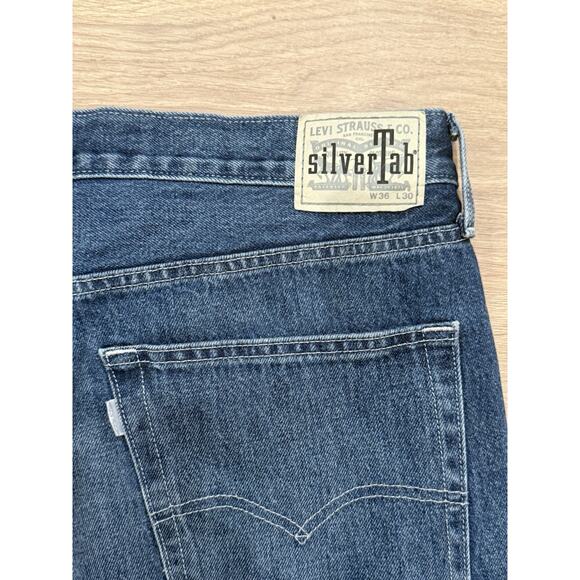 Levis SilverTab Jeans Mens 36x30 Medium Wash Loose Baggy Wide Leg Denim Y2K - Picture 8 of 9